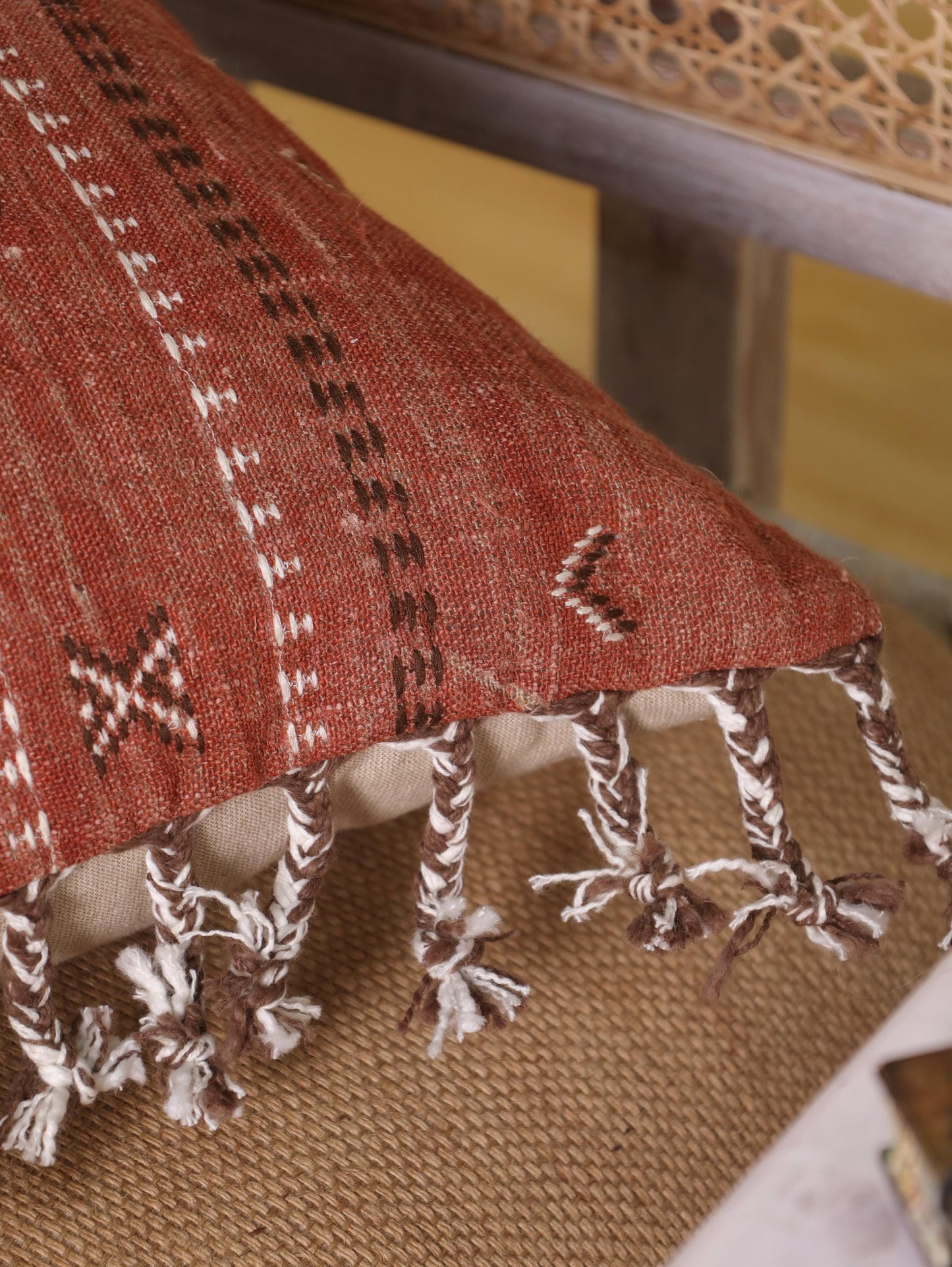Bhuj Rust Linen Pillow Cover