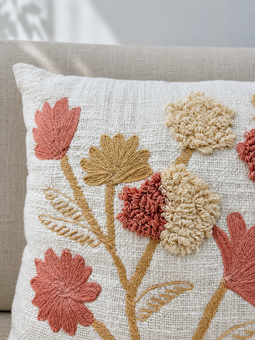 Roselle Bloom Cotton Pillow Cover