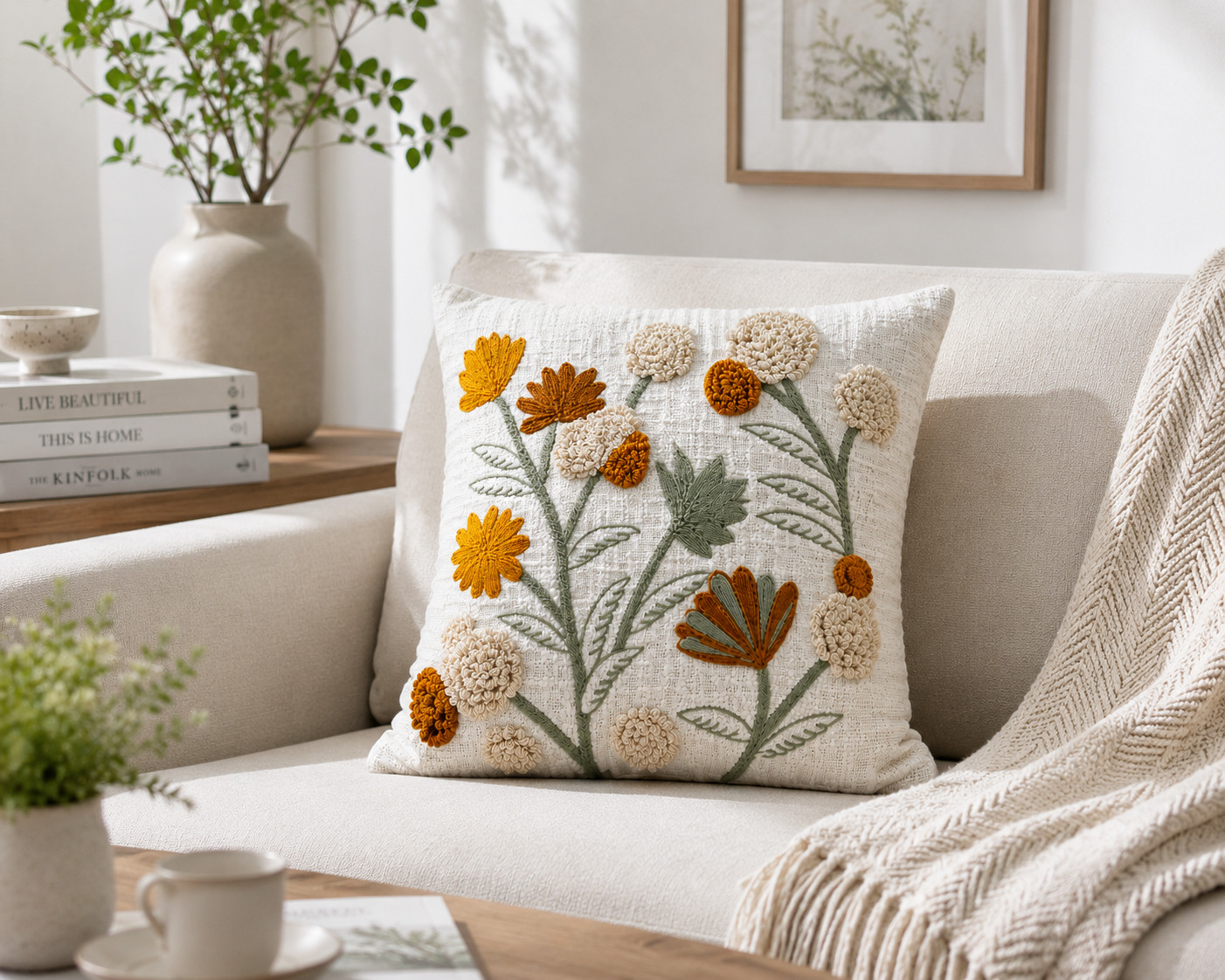 Wild Bloom Thow Pillow Cover