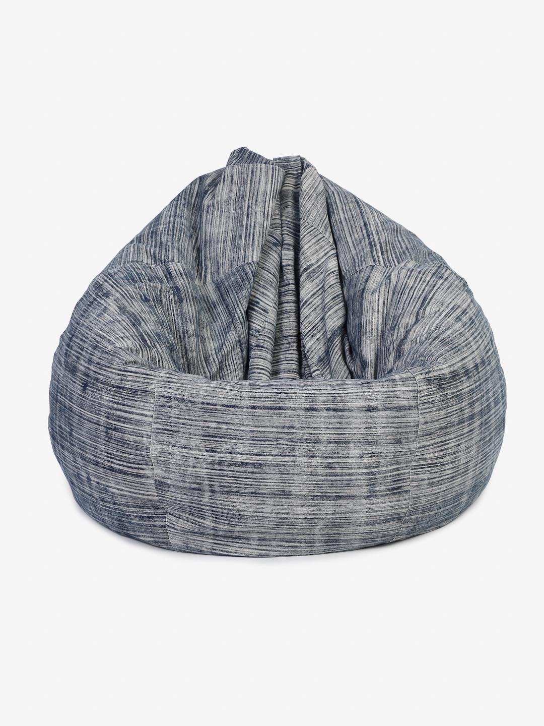 Handmade Blue Cotton Bean Bag Cover 96": Large Bean Bag Chair Cover | Washable, Eco-Friendly Floor Seating for Living Room, Kids Room, Dorm