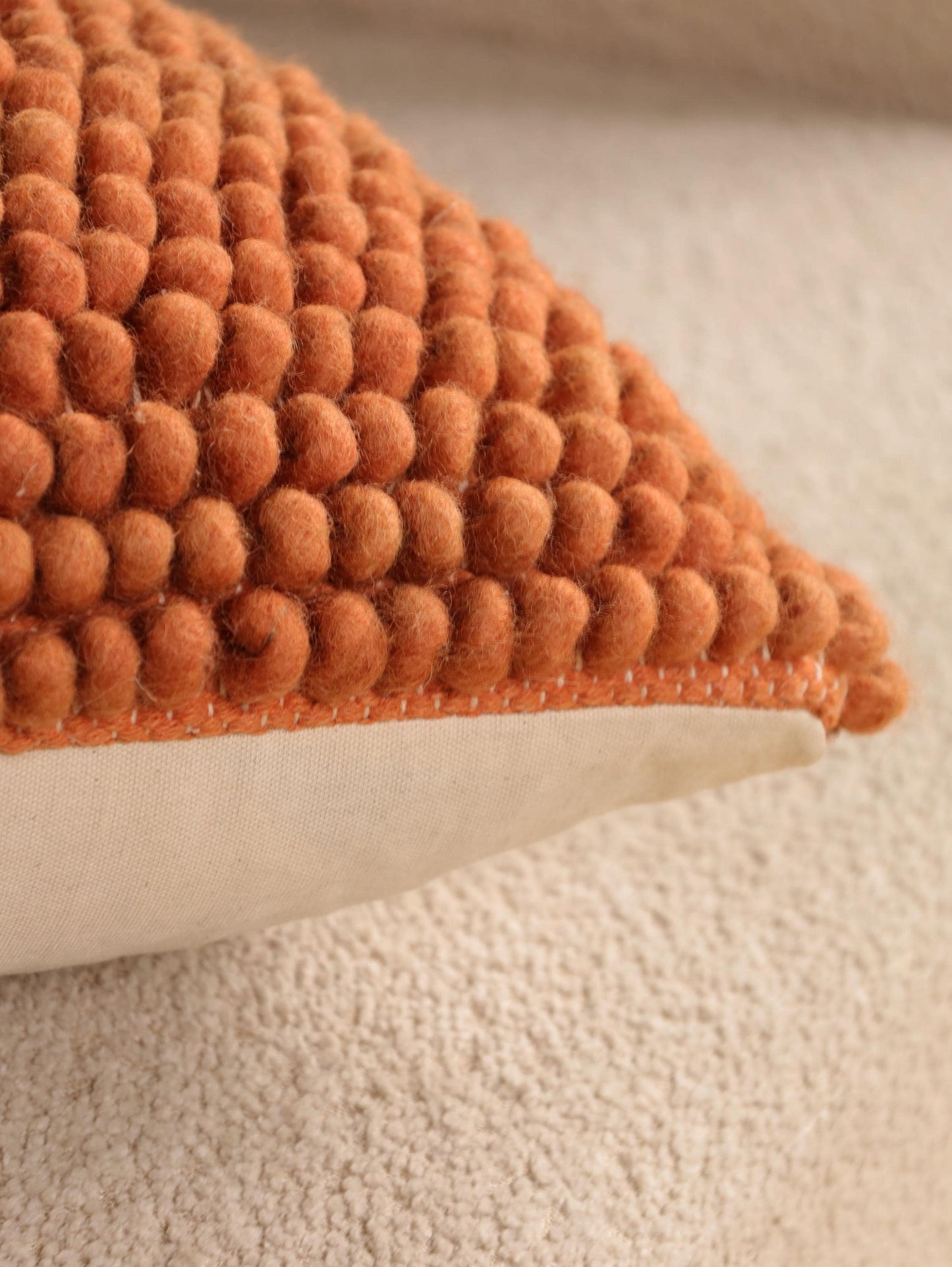 Handwoven Rust Wool Lumbar Pillow Cover: Handwoven Boho Lumbar Throw Pillow | Farmhouse Couch Accent | Decorative Fall Pillow Case