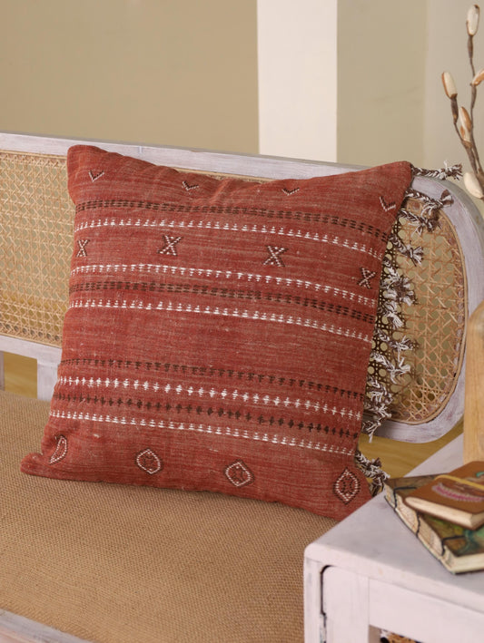 Bhuj Rust Linen Pillow Cover