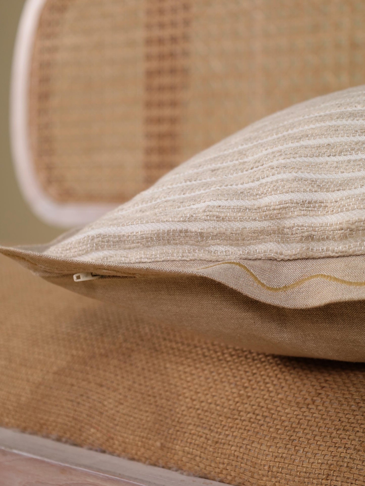 Handmade Striped Linen Pillow Cover