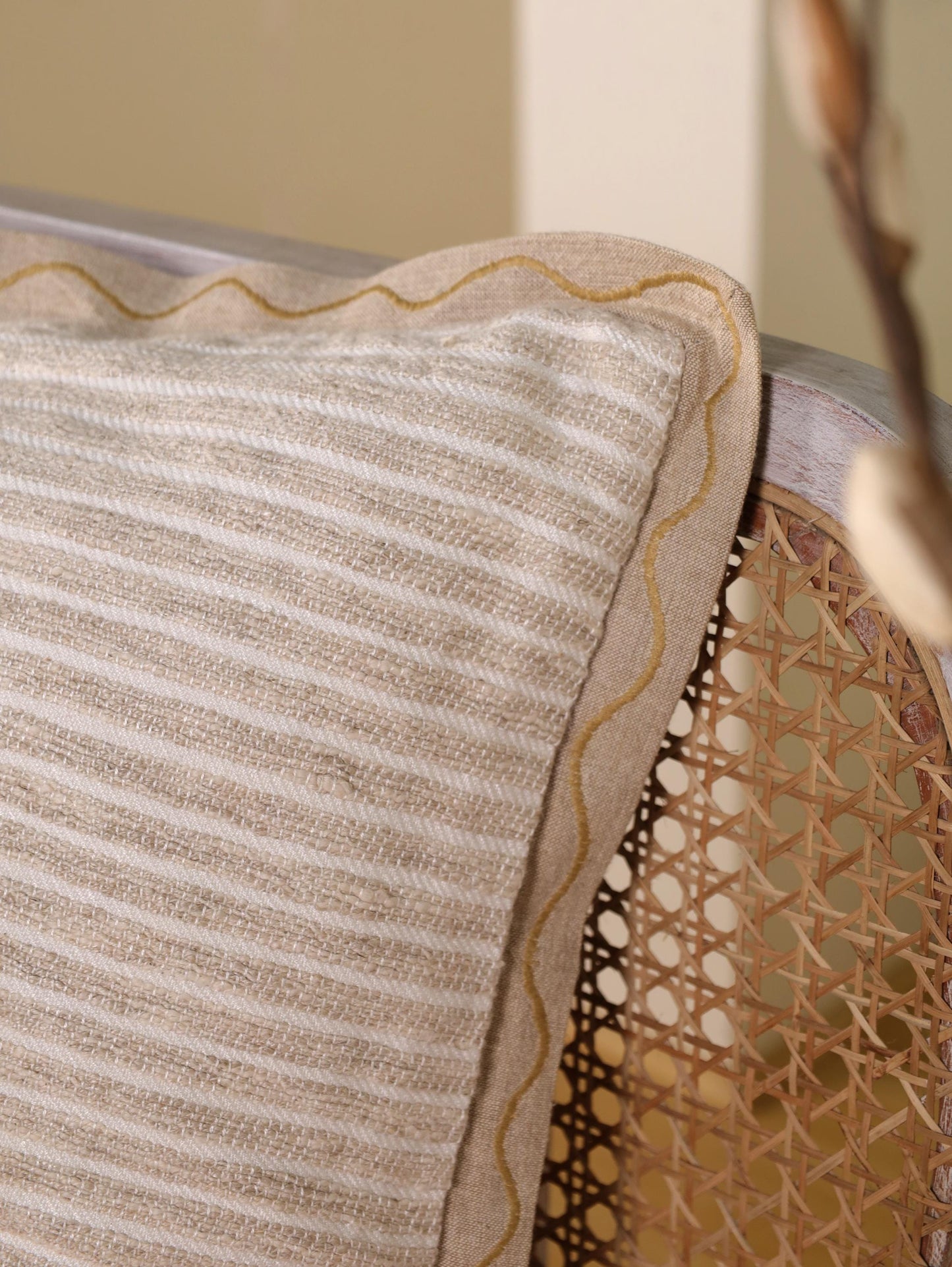 Handmade Striped Linen Pillow Cover