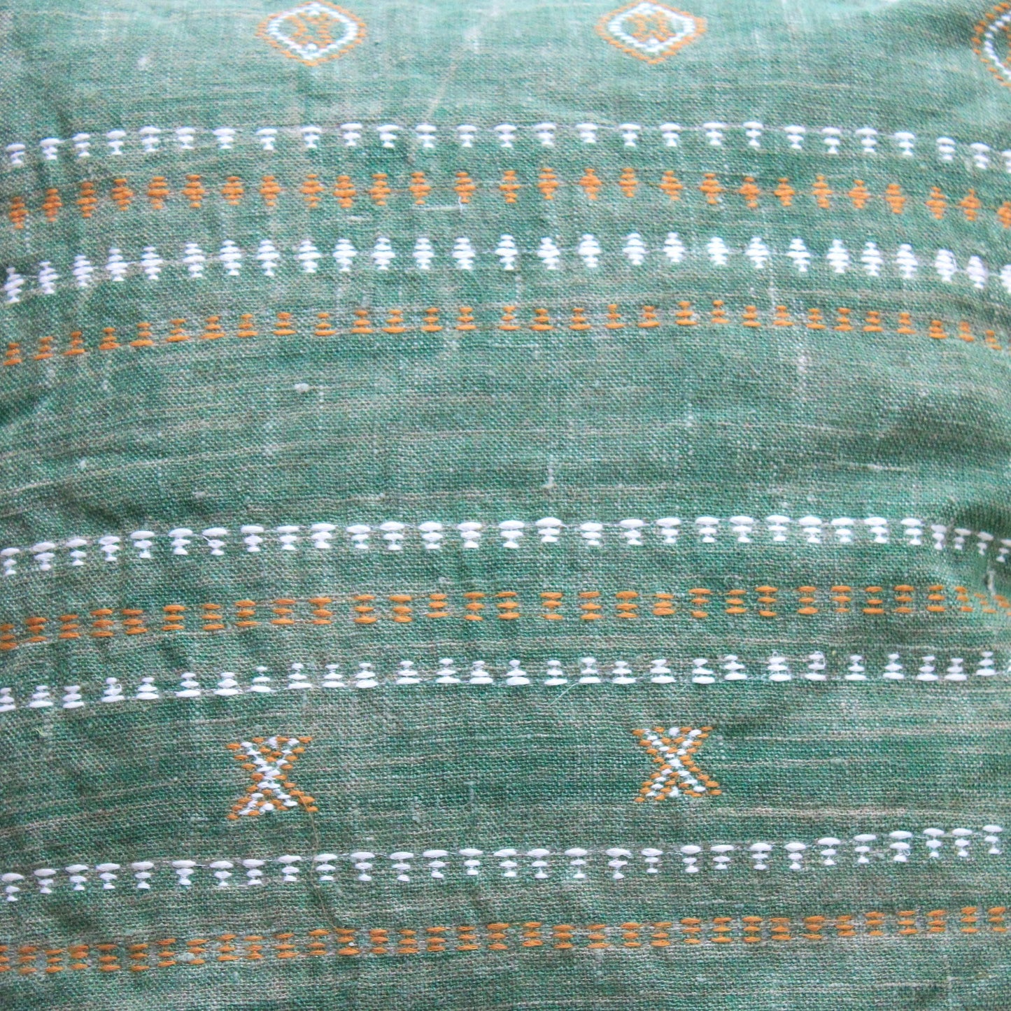 Moroccan Embroidered Linen Pillow Cover: 20x20 Boho Cushion with Tassels | Handmade Cactus Silk Inspired Throw Pillow | Housewarming Gift