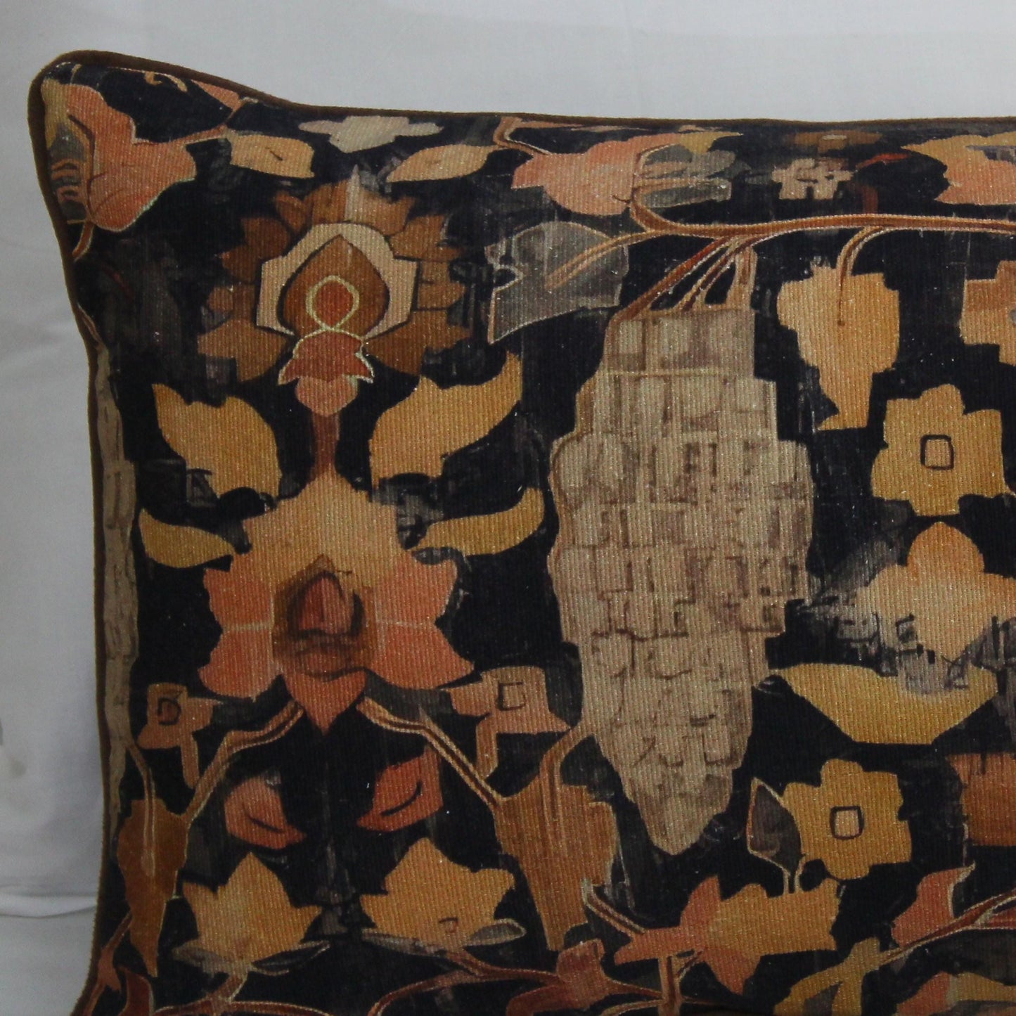 Hand Block Printed Bird Lumbar Pillow Cover: 14x40 Mud Cloth Cushion Cover | Long Boho Sofa Pillow | Handmade Decorative Couch Pillow Cover