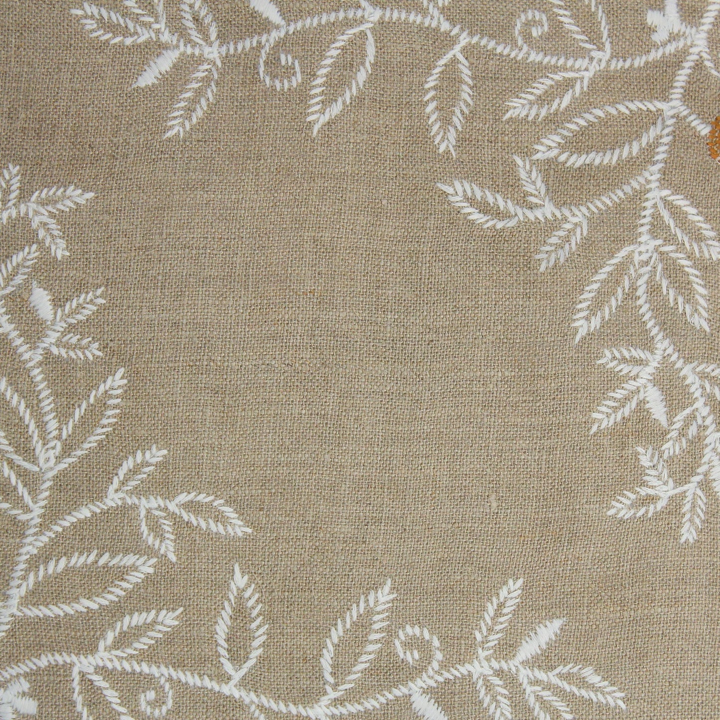 Floral Embroidered Linen Pillow Cover: Handcrafted Farmhouse Cushion