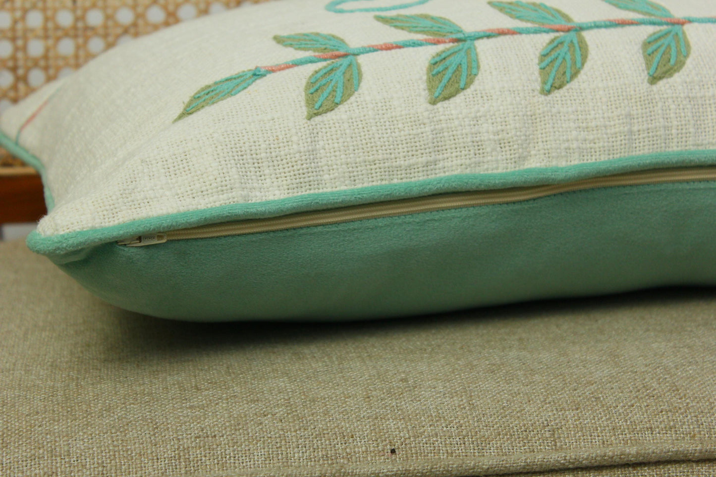 Personalized Floral Embroidered Pillow Cover | 14X22 Inches Custom Name Throw Pillow | Gift for Her
