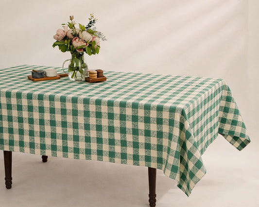 Aveline Checkered Cotton Tablecloth