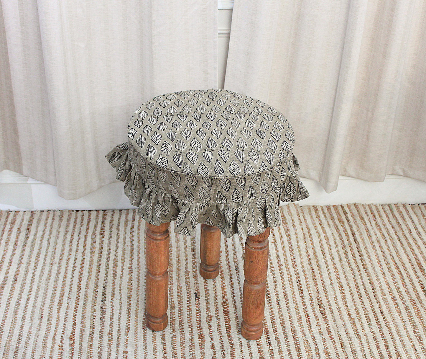 Elara Linen Bar Stool Slipcover