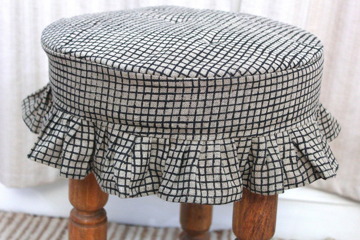Set of 3 Linen Bar Stool Slipcovers