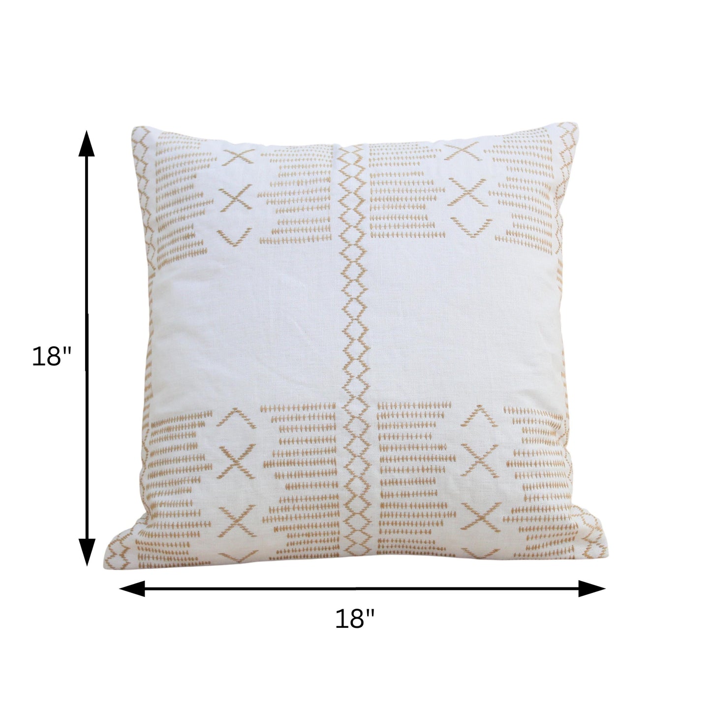 Set of 2 Linen Pillow Cover 18x18, Boho Neutral Throw Pillow