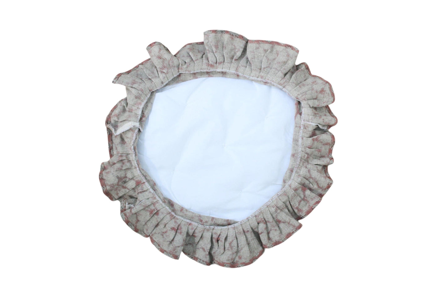 Hand Block Printed Floral Linen Barstool Slipcover | Farmhouse Kitchen Stool Cover